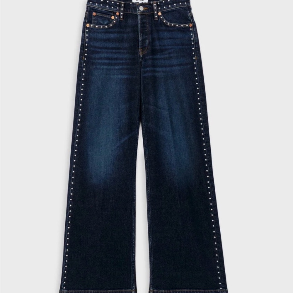 RE/DONE STUDDED DENIM JEANS
